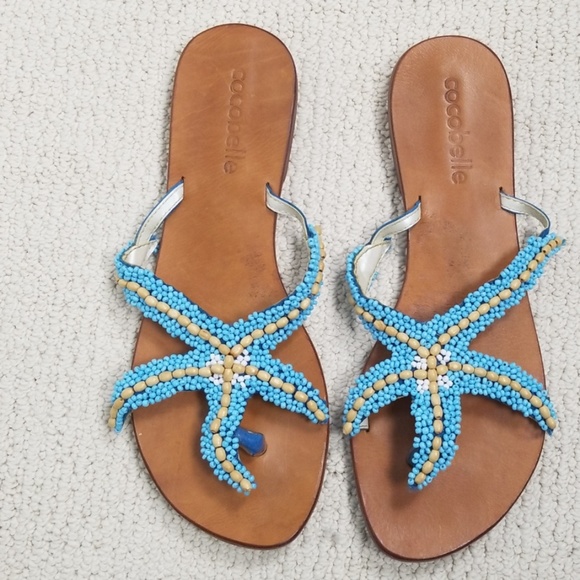 Cocobelle Shoes - Cocobelle Turquoise Beaded Starfish sandals